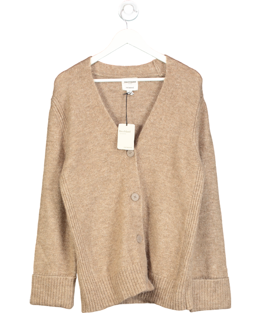 River Island Brown Long Sleeve Buttoned Cardigan UK XS