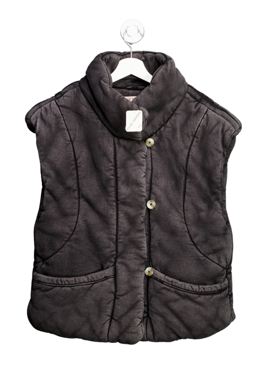 Free People Black Roll With Us Puffer gilet UK S