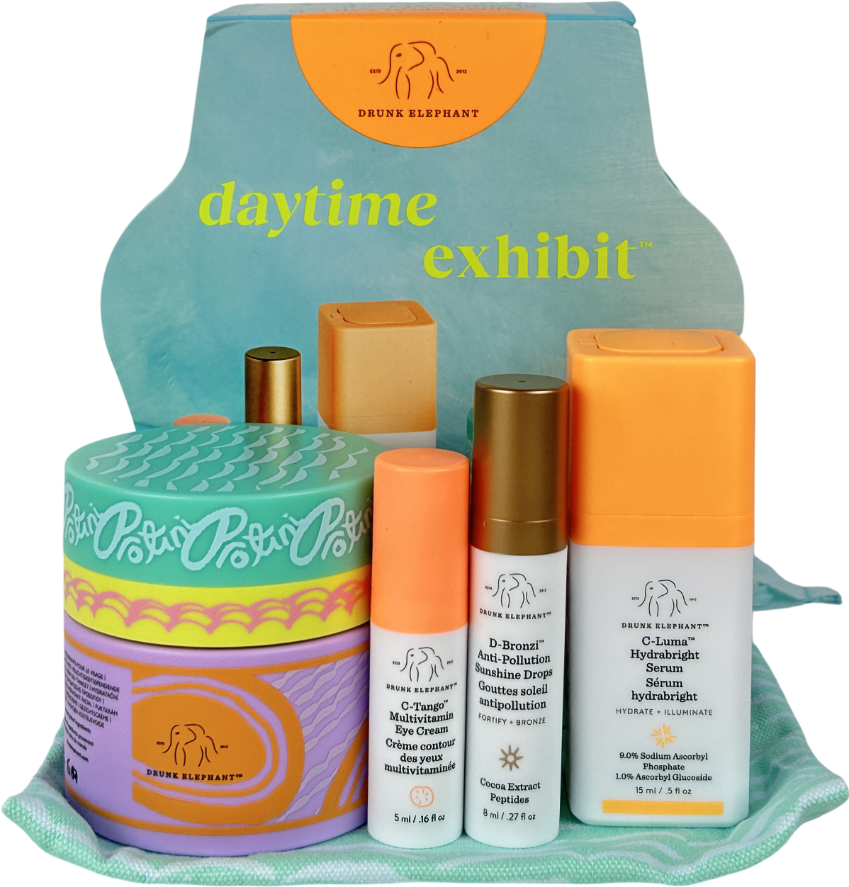 Drunk Elephant Daytime Exhibit Morning - Skincare Set 50ml + 15ml + 8 ml + 5ml