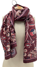 Red Plisse Printed Scarf One Size