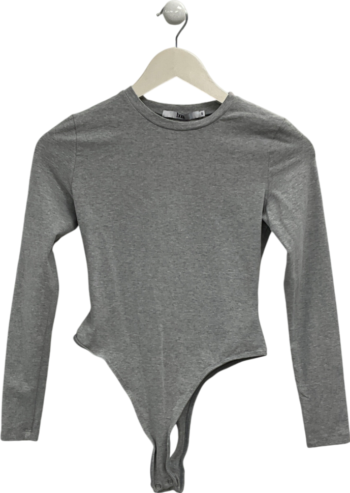 BOA Grey Cotton Long Sleeved Bodysuit UK S
