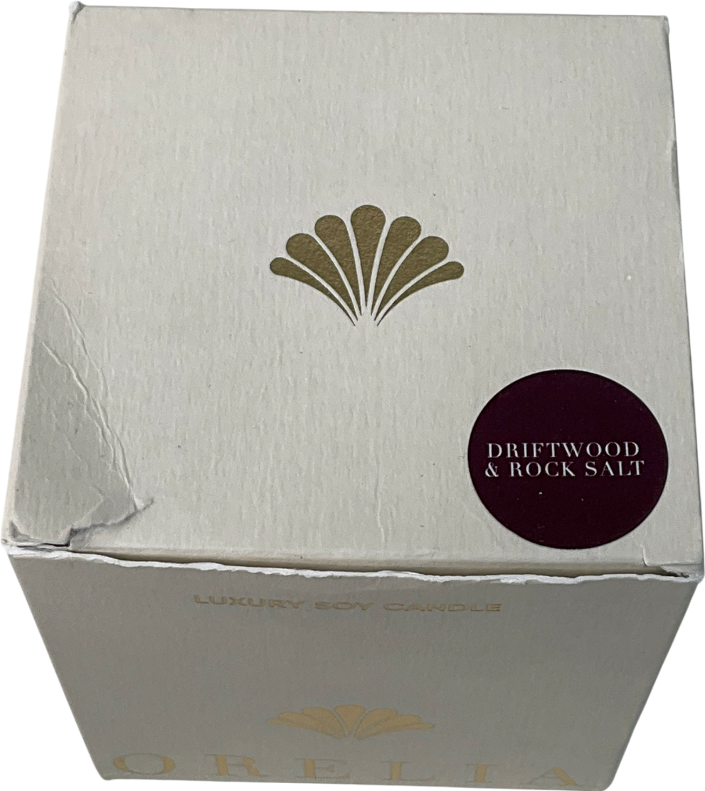 orelia White Driftwood Rock Salt Candle One Size