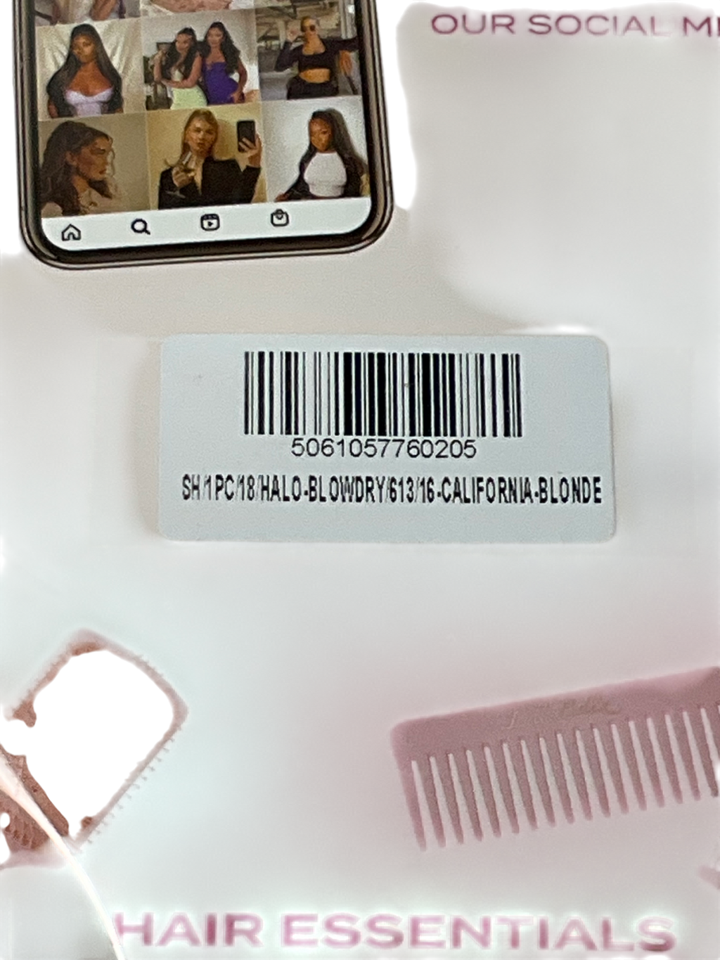 LullaBellz Beige 18” 1 Piece Hidden Halo Blow Dry Hair Extensions One Size