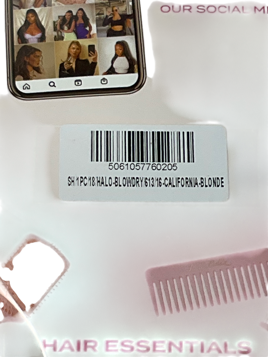 LullaBellz Beige 18” 1 Piece Hidden Halo Blow Dry Hair Extensions One Size