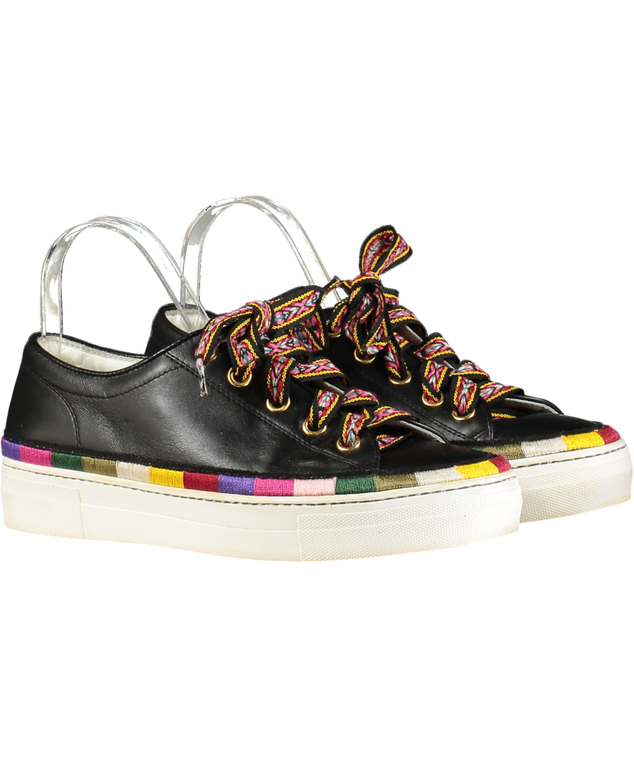 Etro Black Leather Low Top Sneakers UK 8 EU 41 👠