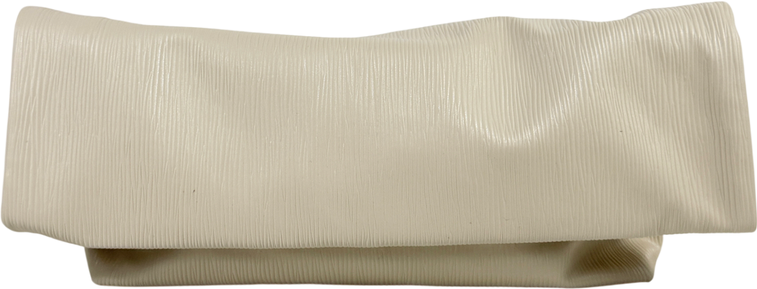 Topshop Cream George Oversized Textured Clutch Bag In Off White One Size