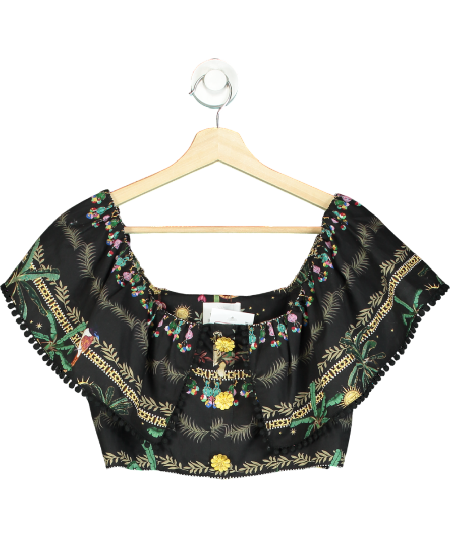 Hayley Menzies Black Graphic-print Sleeveless Top UK S