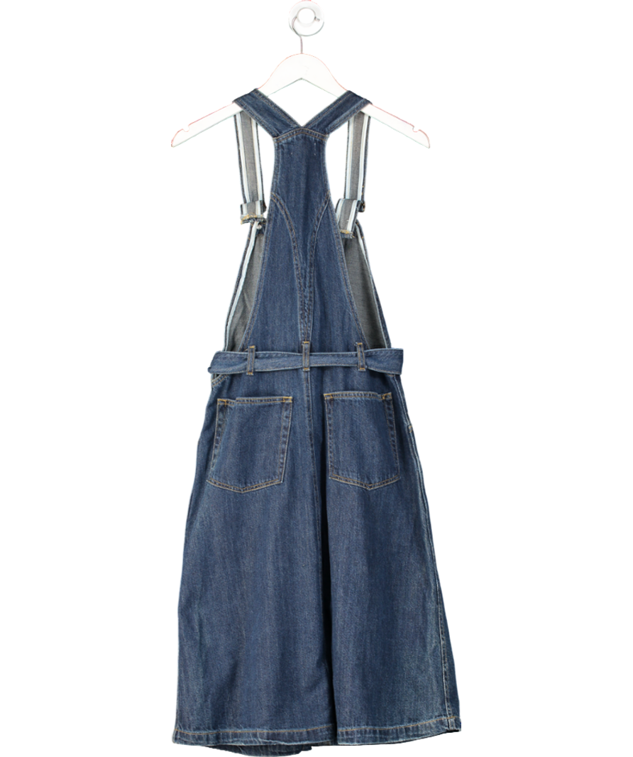 American Vintage Blue Dungaree Style Denim Midi Dress UK S