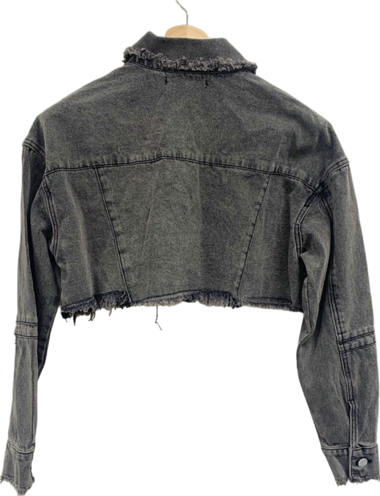 Luxe To Kill Grey Carpenter Cropped Jacket UK 12