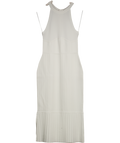 L'agence Ivory White Kimi Pleat Hem Midi Dress UK M