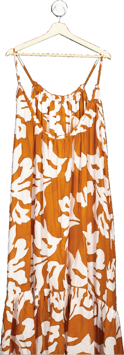 Anthropologie Orange The Malika Cover-up Maxi Dress Uk  Small