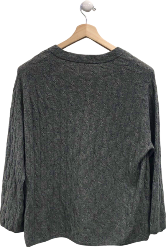 Arket Grey Cashmere-Wool Cable-Knit Jumper UK S