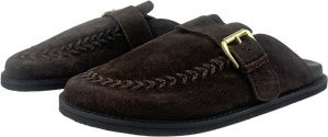 River Island Brown Buckle Suede Clog Shoes UK 5 EU 38