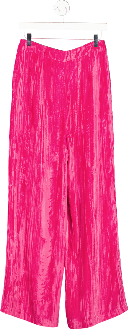 River Island Pink Velour Trousers UK 10