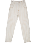 Mugler Cream Contrast Stitch Denim High Waist Jeans Fr38 UK 10