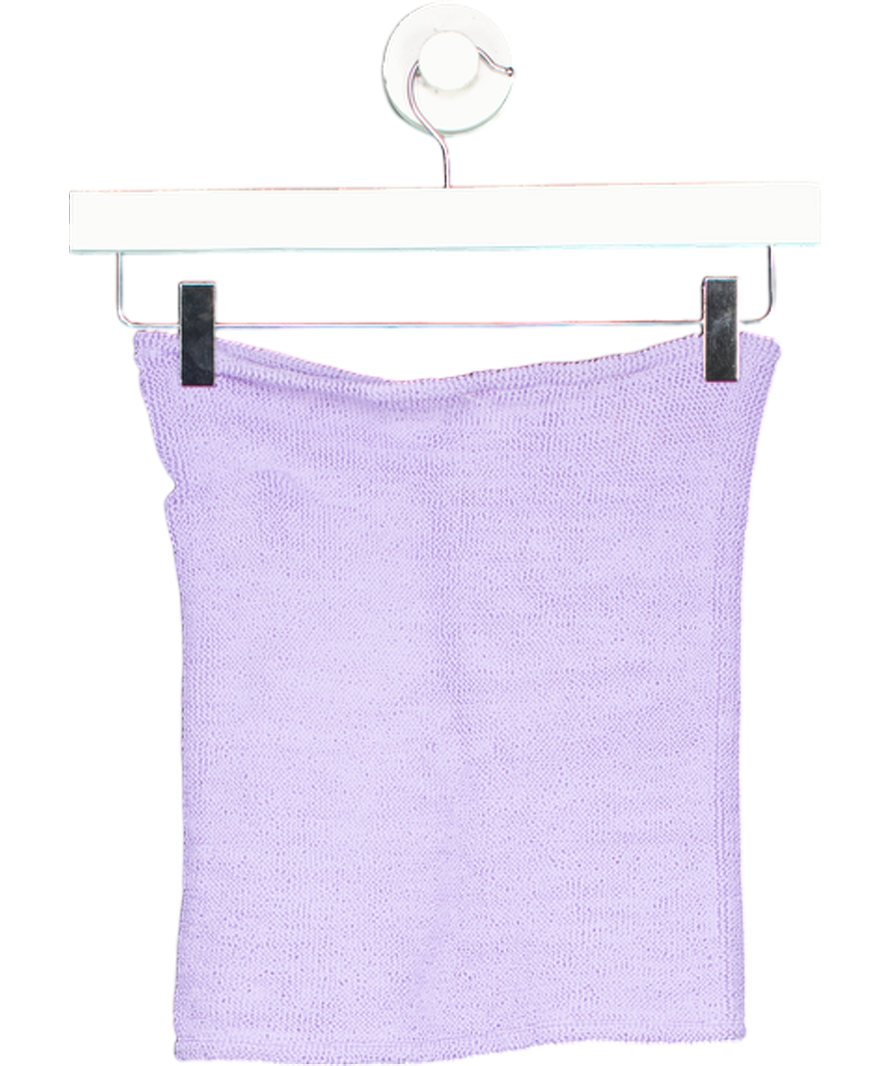 Hunza G Purple Bandeau Strapless Crop Top UK XS/S