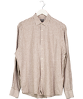 Dan John Brown Linen Blend Striped Long Sleeve Shirt UK XXL