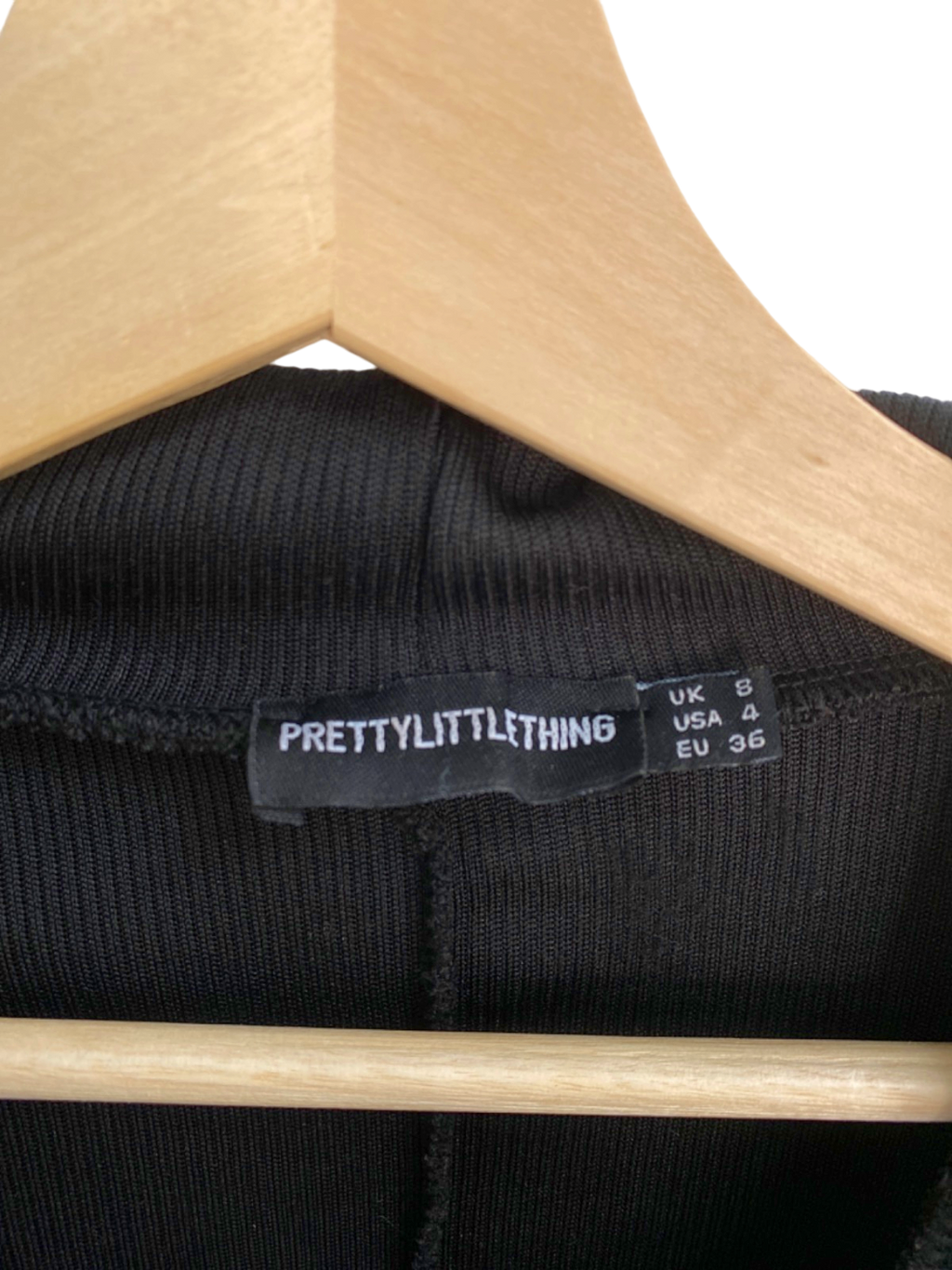 PrettyLittleThing Black Half-Zip Cropped Jumper UK 8