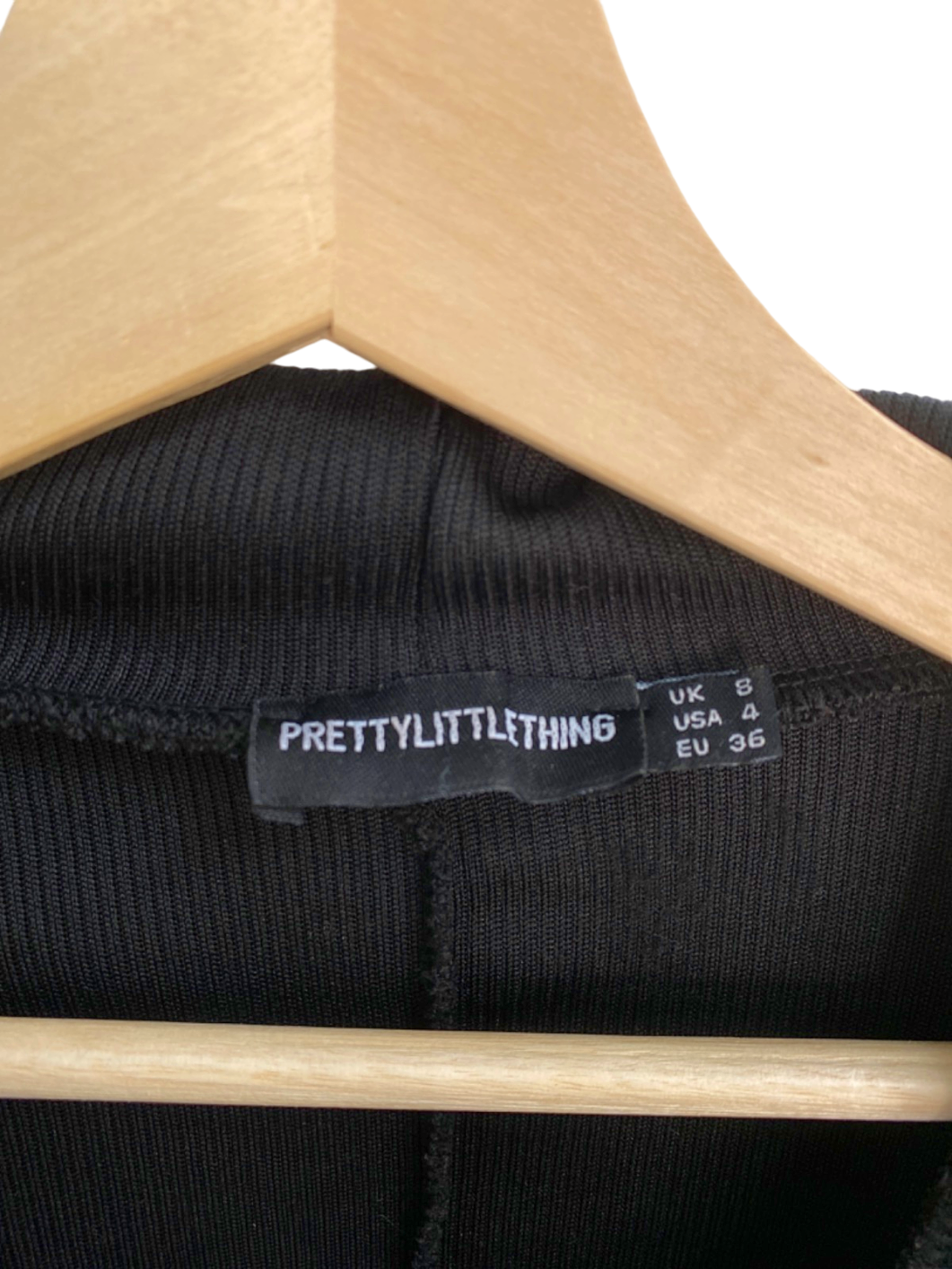 PrettyLittleThing Black Half-Zip Cropped Jumper UK 8