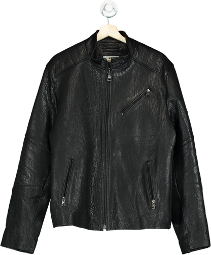 Roccoban Black Nappa Leather Jacket UK L