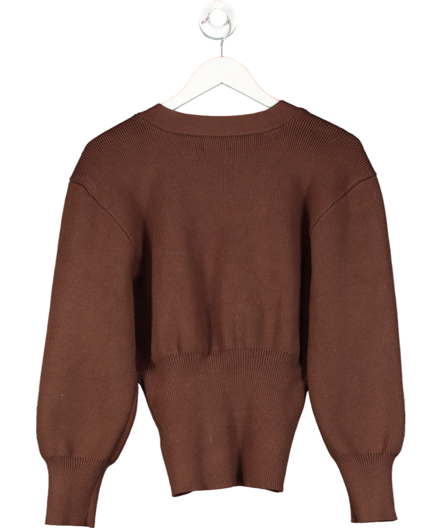 Urban Revivo Brown V Neck Knitted Cardigan UK 8