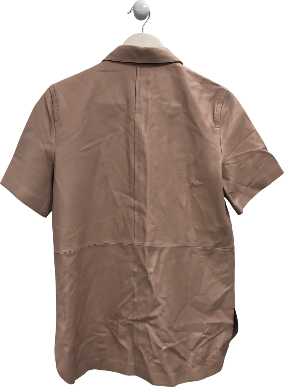 Stand Studio Pink Norea Faux-leather Shirt In Nude Blush UK 8