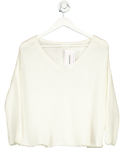 American Vintage White East V Neck Knit Jumper UK XS/S