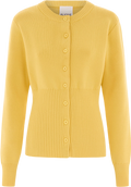 ALIGNE Butter Yellow Ruby Ribbed Knitted Cardigan UK S