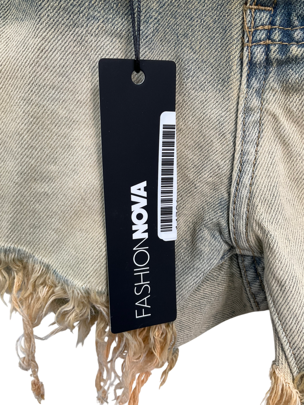 Fashion Nova Blue Keep It Coming Tinted Denim Shorts UK S