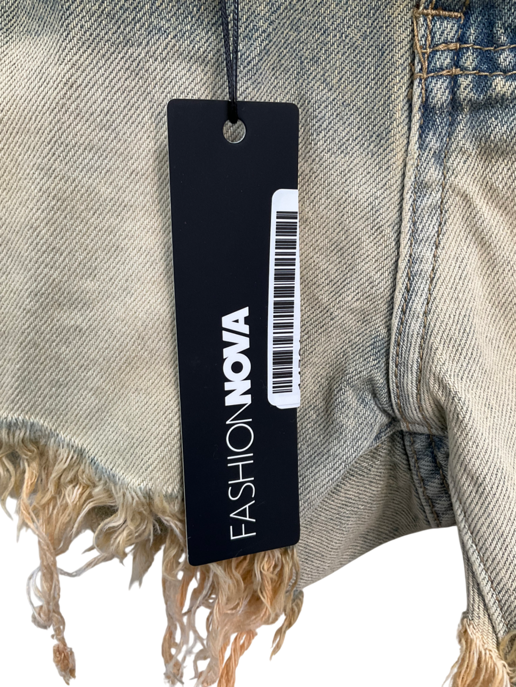 Fashion Nova Blue Keep It Coming Tinted Denim Shorts UK S