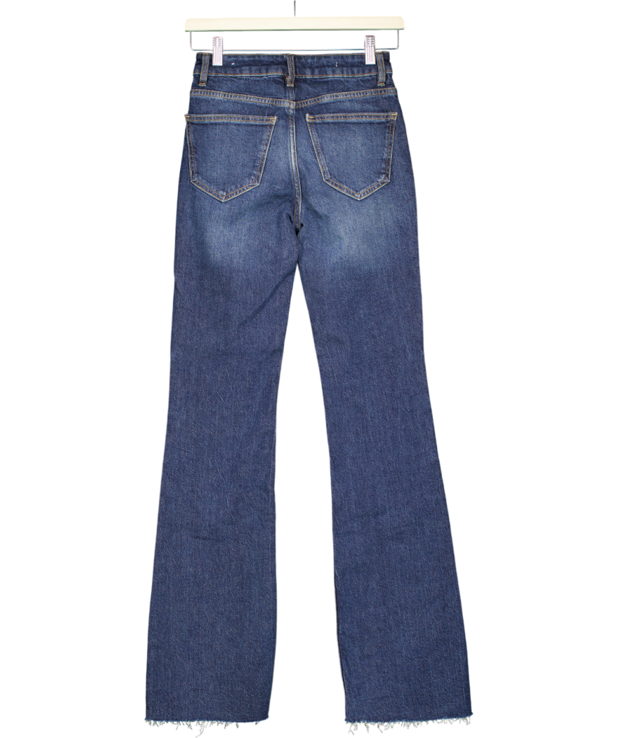 MANGO Dark Blue Fiona Flared Mid-rise Jeans UK 4