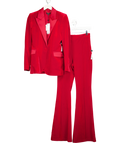 Nadine Merabi 2-piece Red Beatrice Luxurious Velvet Blazer And Trousers Suit UK 8