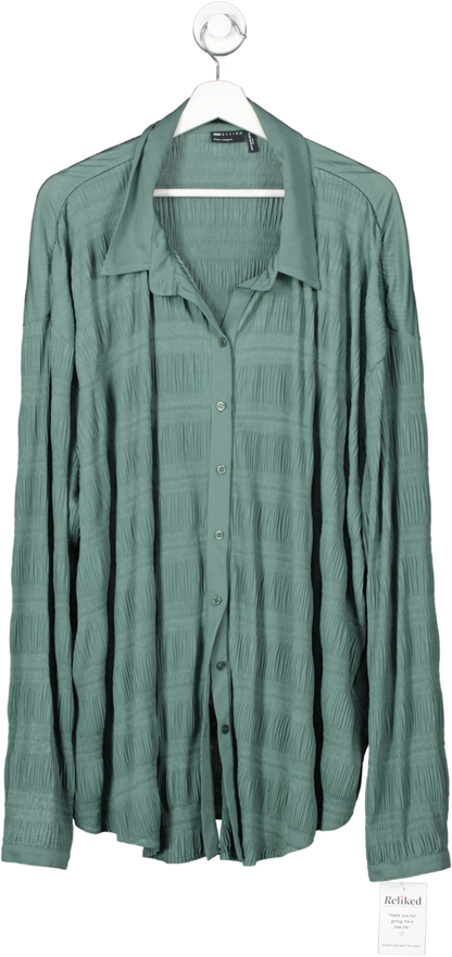 ASOS Green Curve Oversized Plisse Shirt UK 24