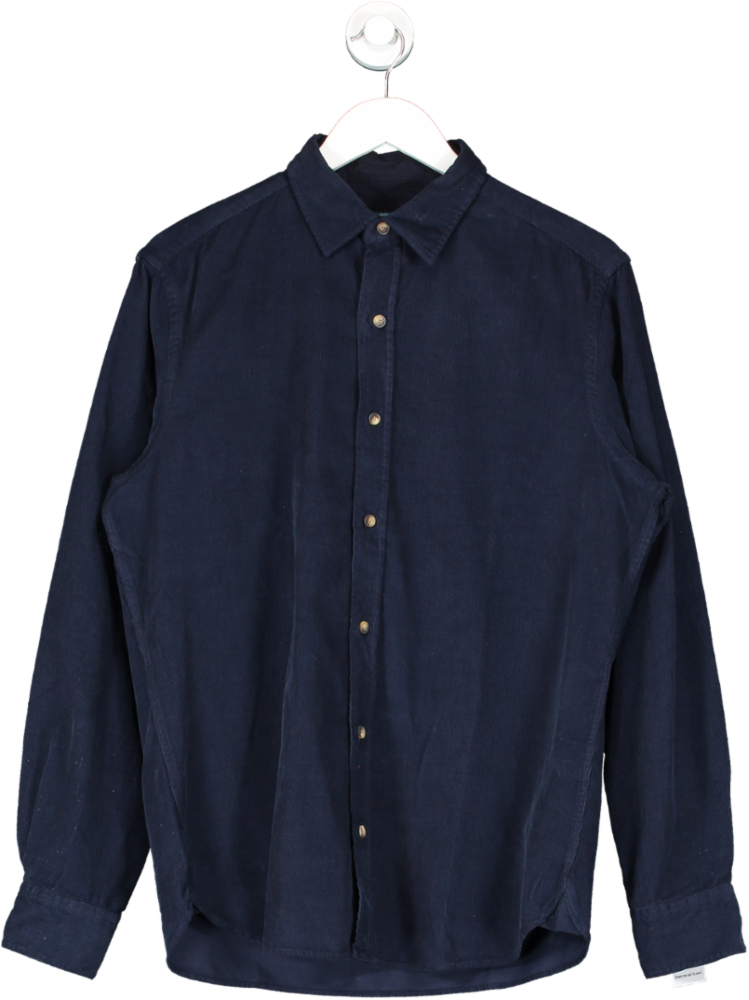 Beaufort & Blake Blue Stroud Pine Cord Shirt UK M