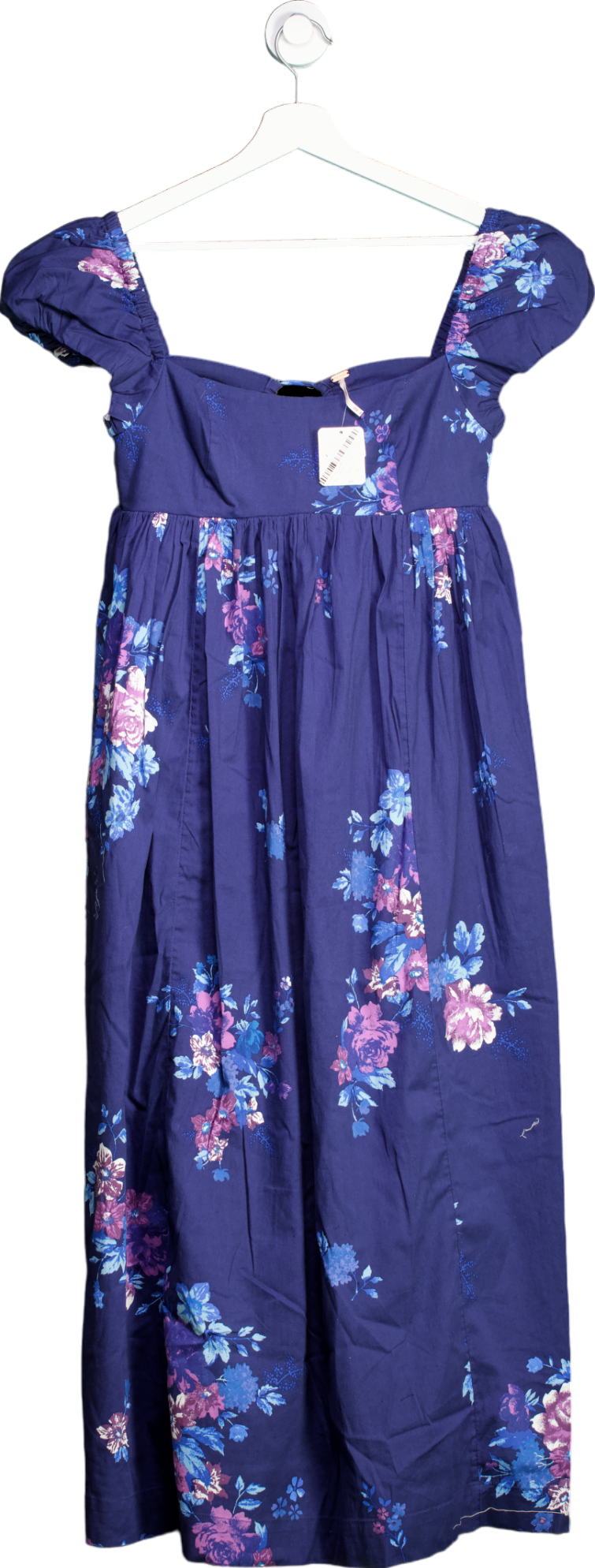 Free People Blue Linda Lou Poplin Maxi Dress UK XS