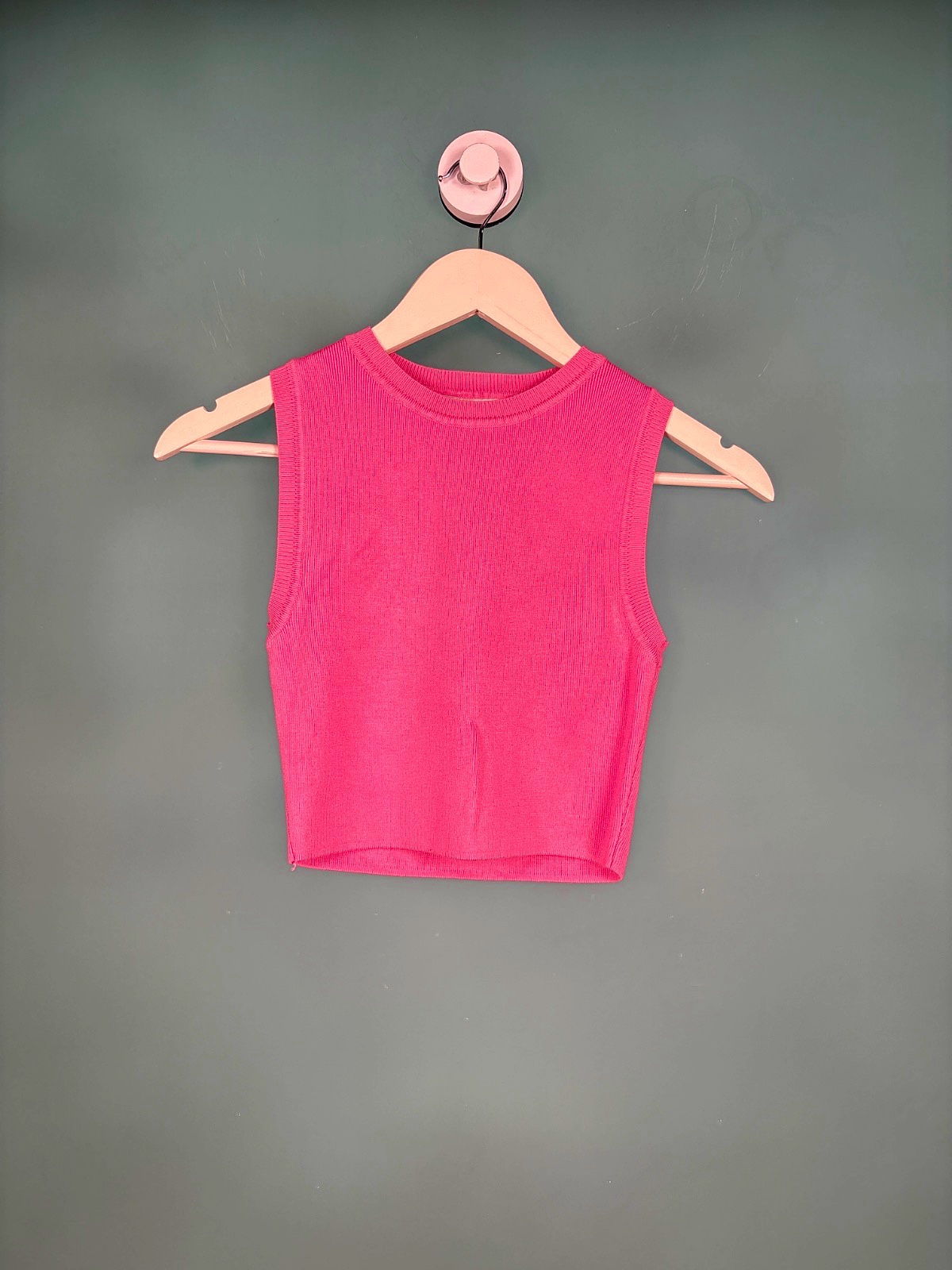 Zara Pink Sleeveless Crop Top UK S