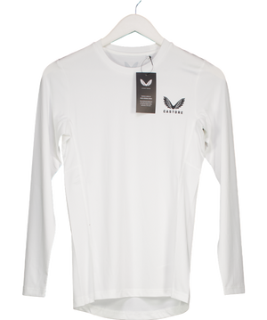 Castore White Long Sleeve Base Layer Top UK XS