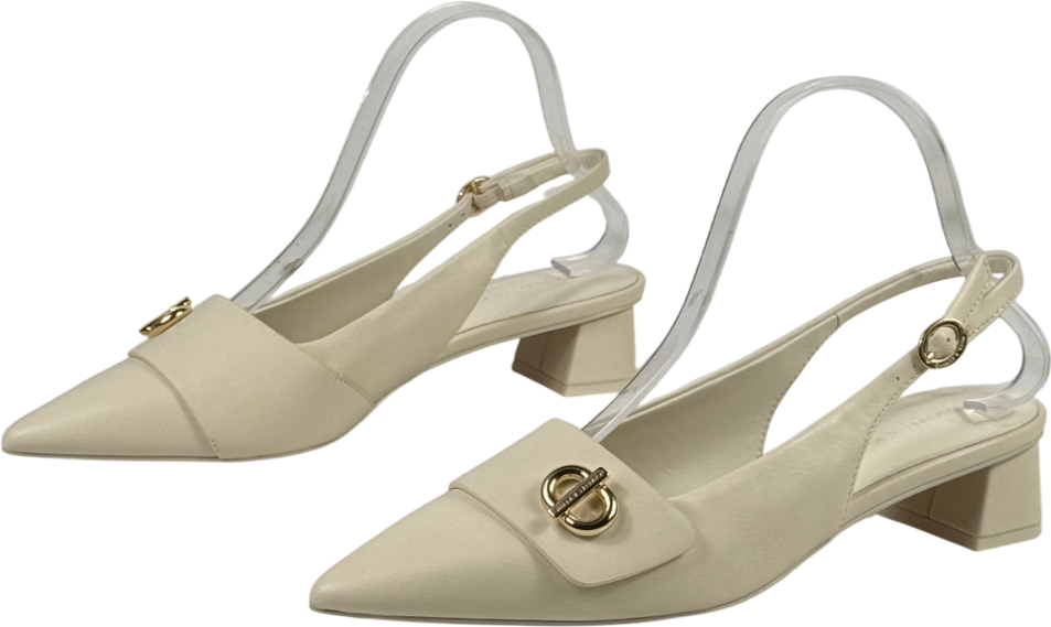 CHARLES & KEITH Cream Marley Slingback Pumps - Chalk UK 4 EU 37 👠