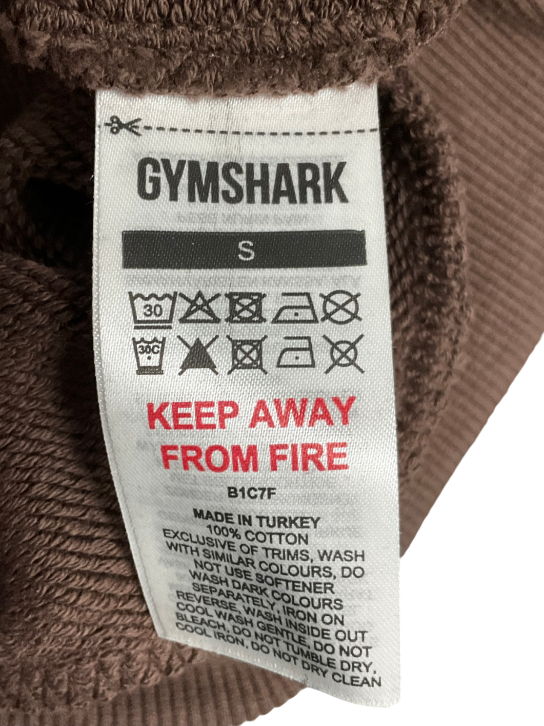 gymshark Brown Phys Ed Graphic Hoodie UK S