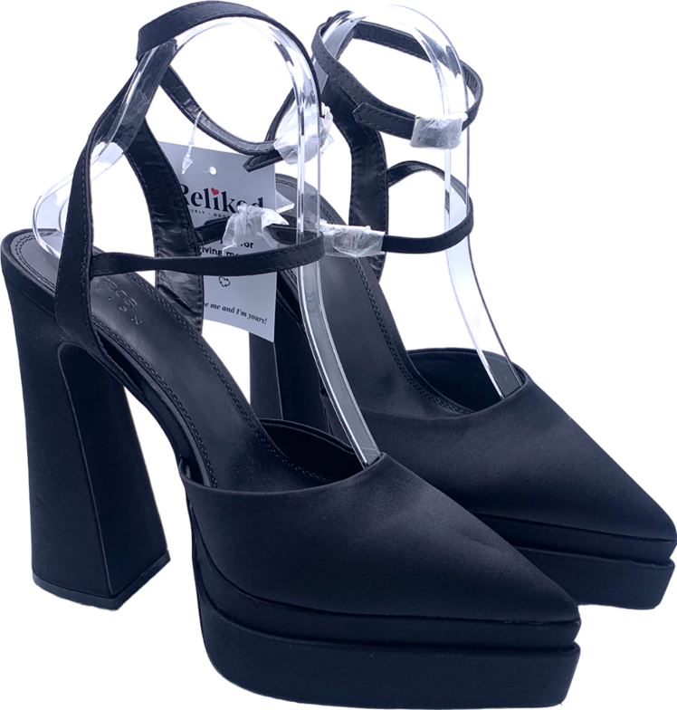 ASOS Black Parton Pointed Double Platform Heeled Shoes UK 6 EU 39 👠