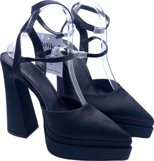 ASOS Black Parton Pointed Double Platform Heeled Shoes UK 6 EU 39 👠