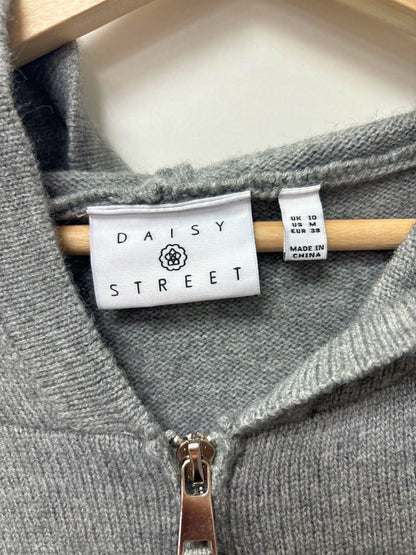Daisy Street Grey Knitted Hoodie UK 10