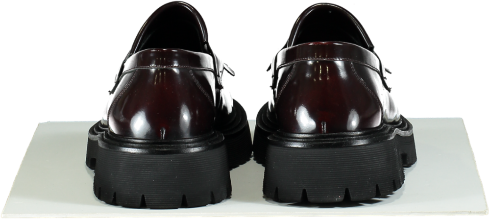 Steve Madden Burgundy Leather Tassel Loafers UK 11
