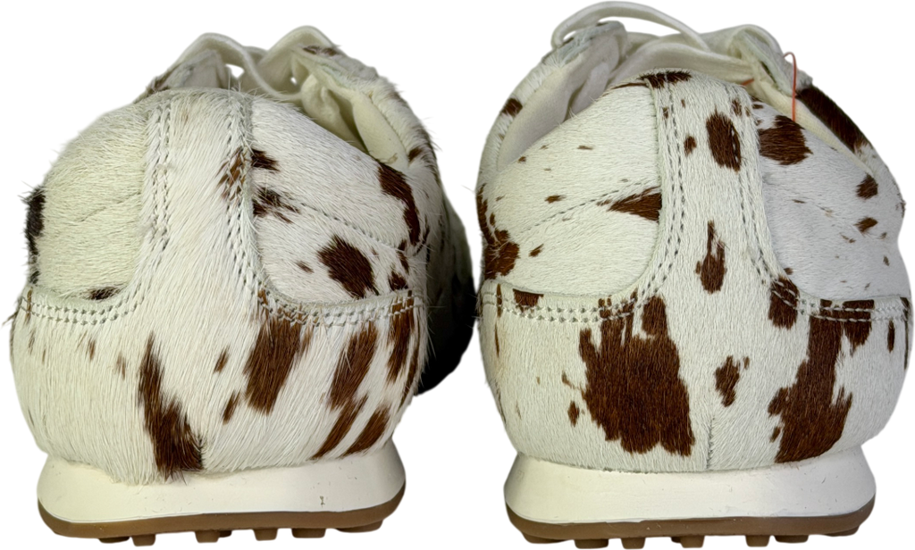 ASOS White Dive Premium Leather Lace Up Trainers In Deer Print UK 5 EU 38 👠