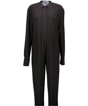 Norma Kamali Black Straight Leg Jumpsuit With Collar Stand UK L