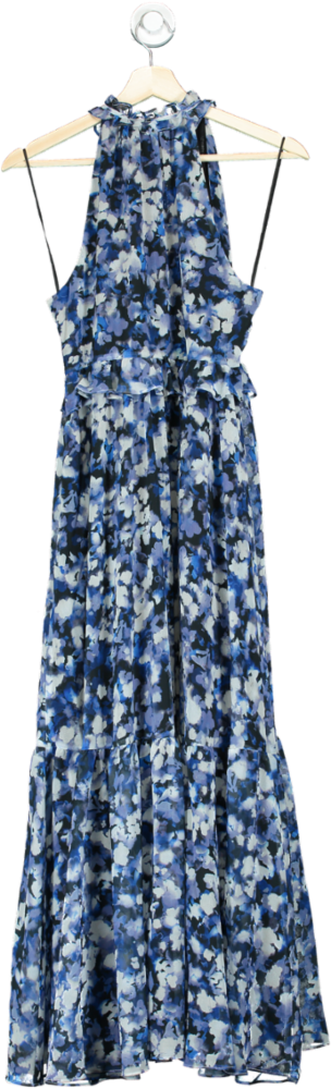 Mint Velvet Blue Abstract Print Maxi Dress UK 12