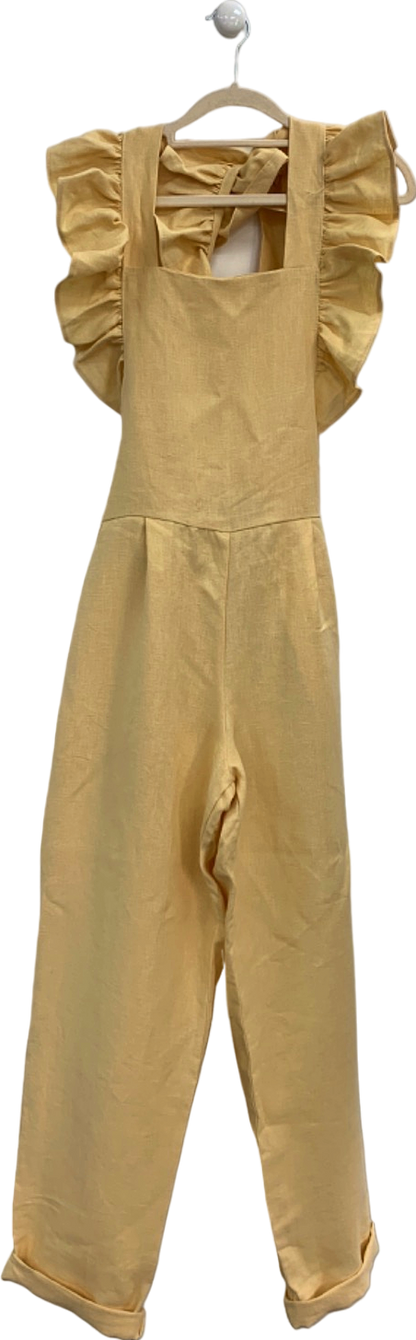 Freya Lillie Yellow Sustainable Luxe Jumpsuit UK 6/8