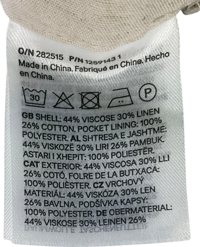 H&M Beige Linen-blend Trousers UK 8