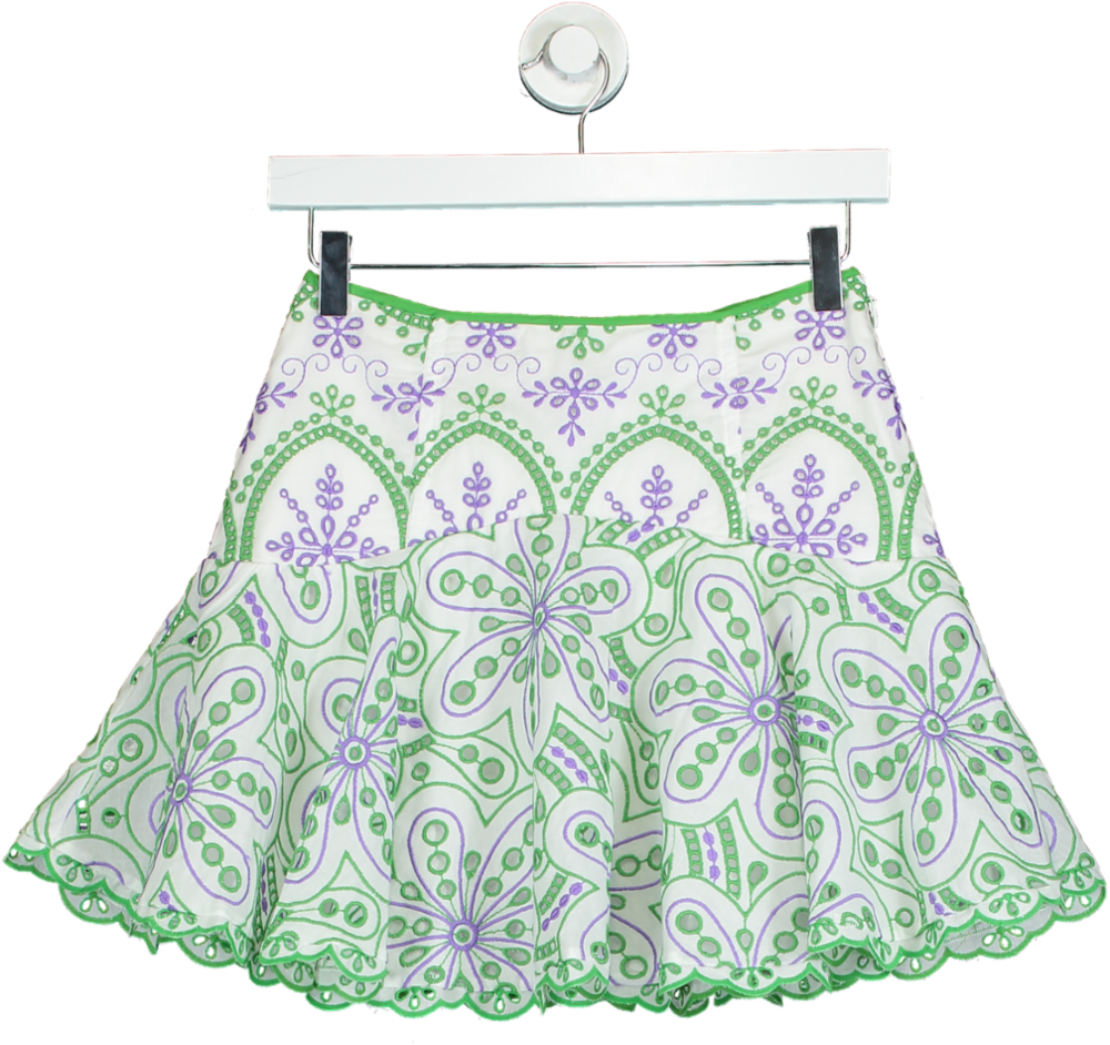 Charo Ruiz Ibiza White broderie Noa short skirt UK XS