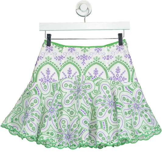 Charo Ruiz Ibiza White broderie Noa short skirt UK XS